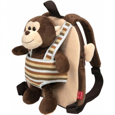 MOCHILA REVERSIBLE + PELUCHE MONO MAX 25CM