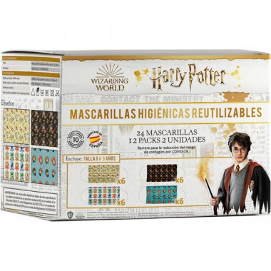 MASCARILLA REUTILIZABLE HARRY POTTER 6/9 AÑOS SURTIDO