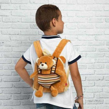 MOCHILA REVERSIBLE + PELUCHE OSO BENJI 25CM