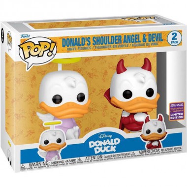 BLISTER 2 FIGURAS POP DISNEY DONALD DUCK - DONALD ANGEL & DEVIL EXCLUSIVE