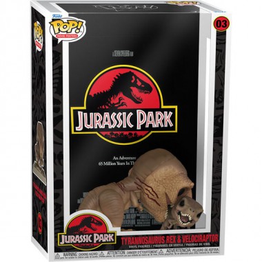 FIGURA POP MOVIE POSTER JURASSIC PARK TYRANNOSAURUS REX AND VELOCIRAPTOR