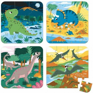 SET 4 PUZZLES EVOLUTIVOS DINOSAURIO