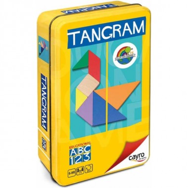 TANGRAM DE MADERA ECO EN CAJA METAL 15X15 CM