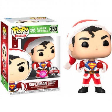 SET FIGURA POP & TEE DC COMICS SUPERMAN EXCLUSIVE FLOCKED