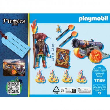 PLAYMOBIL PIRATAS PIRATA CON CAÑÓN