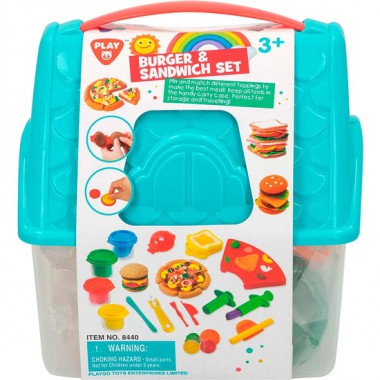 JUEGO MODELAJE PLASTILINA BURGUER Y SANDWICH + 3 AÑOS