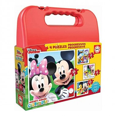 MALETIN CON 4 PUZZLES MICKEY MOUSE "ONLY ONE"