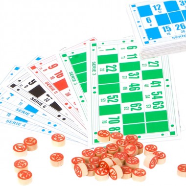 SET LOTERIA BINGO MADERA 36 CARTONES