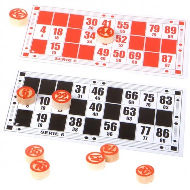 SET LOTERIA BINGO MADERA 36 CARTONES