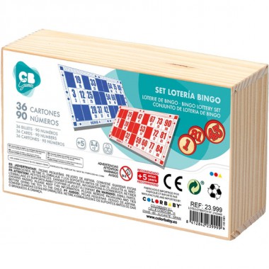 SET LOTERIA BINGO MADERA 36 CARTONES