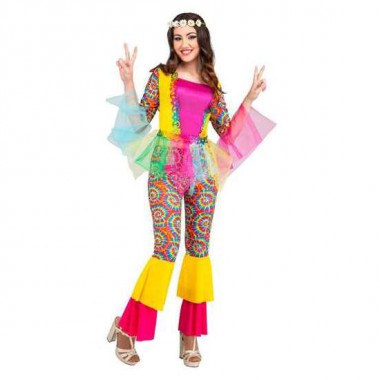 DISFRAZ ADULTO HIPPIE GIRL TALLA S