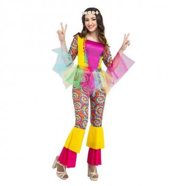 DISFRAZ ADULTO HIPPIE GIRL TALLA S