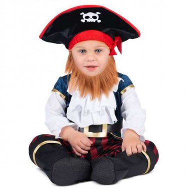 DISFRAZ CAPITÁN PIRATA 12-24 M (MONO CON CINTURÓN Y BOTAS INTEGRADOS, SOMBRERO Y BARBA)