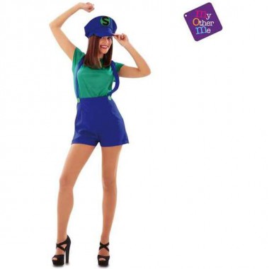 DISFRAZ ADULTO SUPER GREEN LADY ML (SOMBRERO, CAMISETA Y PANTALÓN CON TIRANTES)