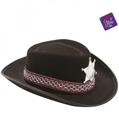 SOMBRERO DE VAQUERO NEGRO 53 CM