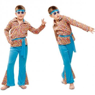 DISFRAZ INFANTIL PSYCHEDELIC HIPPIE TALLA 5-6 AÑOS