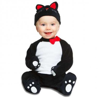 DISFRAZ BEBÉ GATITO NEGRO COTTON TALLA 0-6 MESES