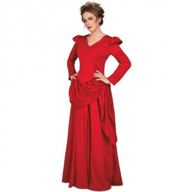 DISFRAZ DAMA ROJA DEL OESTE ML (VESTIDO Y ENAGUA)