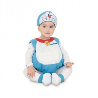 DISFRAZ BABY DORAEMON GORRO, VESTIDO COLA Y PATUCOS TALLA 0-6 M