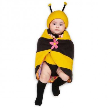 DISFRAZ BEBE ABEJA MAYA CON MANTA TALLA 7-12 M