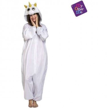 DISFRAZ BIG EYES UNICORNIO BLANCO TALLA M-L (MONO CON CAPUCHA)