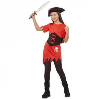 DISFRAZ CHICA PIRATA SOMBRERO, VESTIDO Y CORSÉ TALLA 7-9 Y