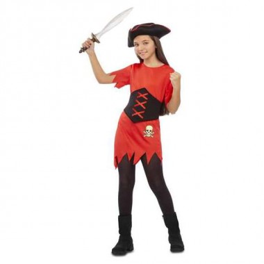 DISFRAZ CHICA PIRATA SOMBRERO, VESTIDO Y CORSÉ TALLA 7-9 Y