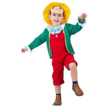 DISFRAZ PINOCHO (GORRO, CARETA, CHAQUETA Y PETO) TALLA 3-4 AÑOS