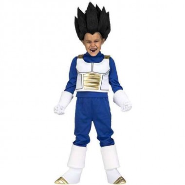 DISFRAZ VEGETA CON CAMISA, CHALECO, PANTALONES, GUANTES Y CUBREBOTAS TALLA 13-14 AÑOS