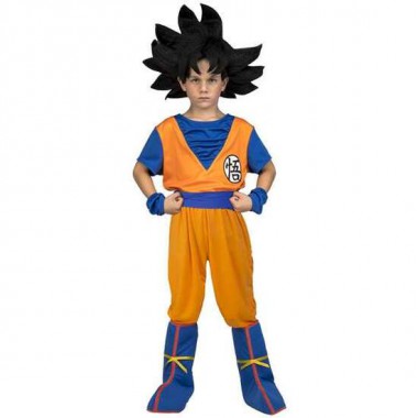 DISFRAZ GOKU CON CAMISA, FAJÍN, PANTALONES, CUBREBOTAS Y BRAZALETES TALLA 5-6 AÑOS