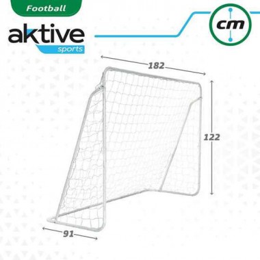 PORTERÍA DE FUTBOL DE METAL AKTIVE CON LONA DE ENTRENAMIENTO 182X91X122CM