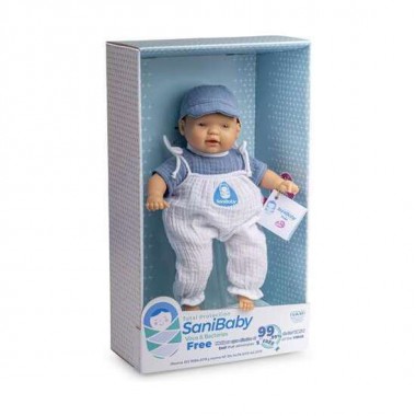 MUÑECA SANIBABY ANTIBACTERIAS AZUL 28 CM