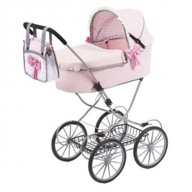 COCHE MUÑECAS DOLLS PRAM ROSA 89X70X42 CM