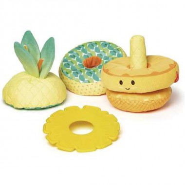 JUEGO APILABLE PIÑA SUAVE MELISSA & DOUG CON 5 PIEZAS DE DIFERENTES TEXTURAS Y SONIDOS