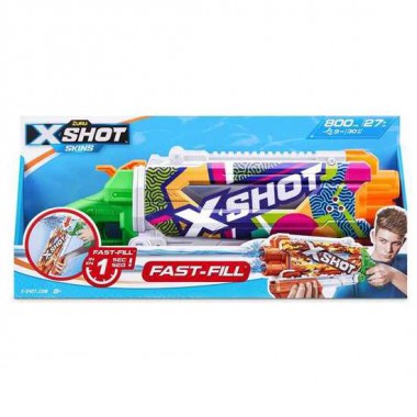 PISTOLA DE AGUA X-SHOT SKINS PUMP ACTION FAST-FILL, 49X18X6CM. - MODELOS SURTIDOS