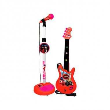 MICROFONO DE PIE CON AMPLIFICADOR Y GUITARRA LADY BUG