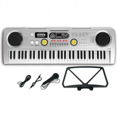 ORGANO ELECTRONICO 61 TECLAS CON MICROFONO,TOMA USB Y CABLE DE AUDIO 73X22,8X6,5 CM