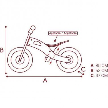 MOTO CORREPASILLOS DE MADERA UNICORNIO WOOMAX 12" 85X37X53 CM