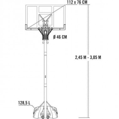 CANASTA BALONCESTO POLICARBONATO LIFETIME PORTÁTIL AJUSTABLE CON TABLERO ALTURA 244-305 CM