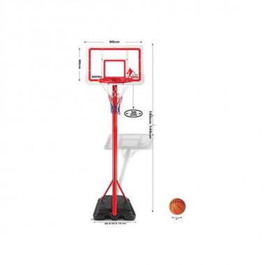 CANASTA BALONCESTO PIE REGULABLE, TABLERO 60X40 ALTURA 1,49 A 195 CM