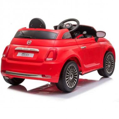 COCHE FIAT 500 ROJO CON CONTROL REMOTO Y MP3 BATERIA 6V 4,5 AH -MOTOR 30 W