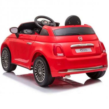 COCHE FIAT 500 ROJO CON CONTROL REMOTO Y MP3 BATERIA 6V 4,5 AH -MOTOR 30 W