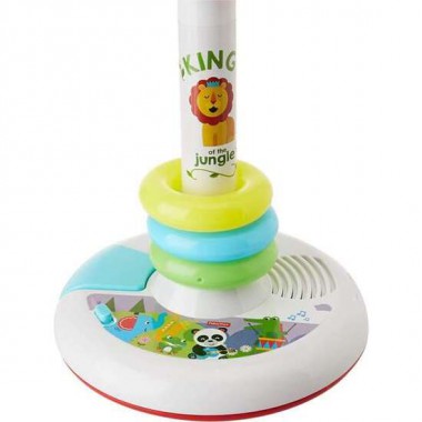 MICROFONO DE PIE FISHER PRICE CON LUCES Y SONIDOS (ALTURA REGULABLE)