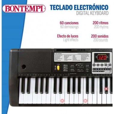 ÓRGANO ELECTRÓNICO BONTEMPI CON 61 NOTAS 90X14,5 CM