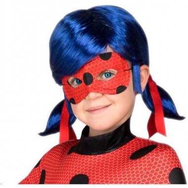 PELUCA INFANTIL LADYBUG CON ANTIFAZ TALLA ÚNICA