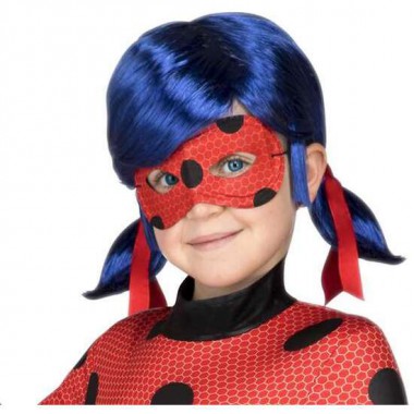 PELUCA INFANTIL LADYBUG CON ANTIFAZ TALLA ÚNICA