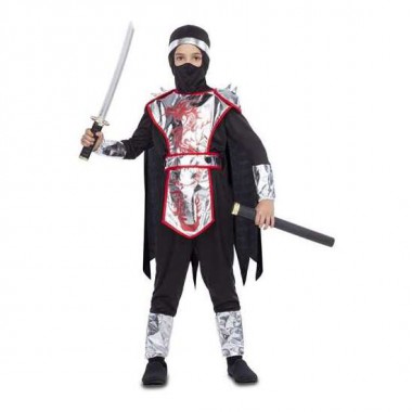 DISFRAZ NINJA DRAGON ARMADURA CON CAPA, CAMISETA, PANTALÓN, CINTURÓN Y VERDUGO TALLA 5-6 Y