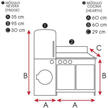 COCINA MODERNA DE MADERA WOOMAX 105X30X95 CM