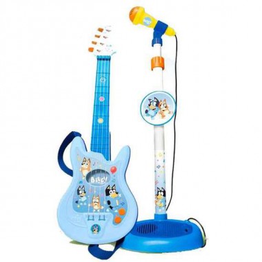 GUITARRA Y MICROFONO CON PIE EXTENSIBLE BLUEY (ALTURA REGULABLE) 60X30X17 CM