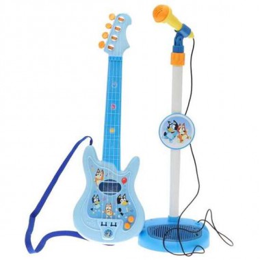 GUITARRA Y MICROFONO CON PIE EXTENSIBLE BLUEY (ALTURA REGULABLE) 60X30X17 CM